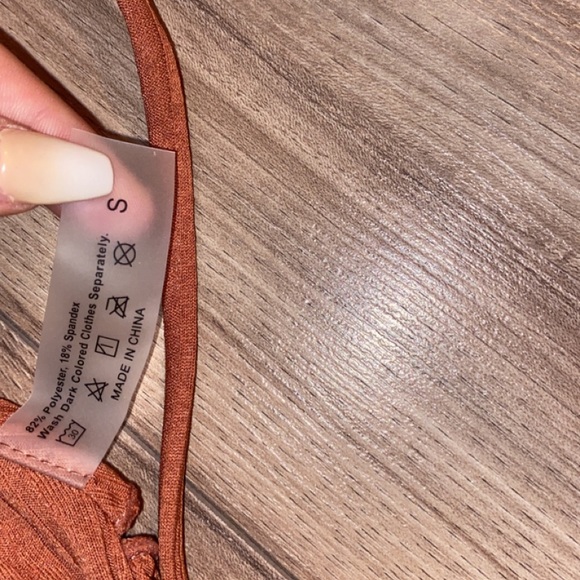 Ribbed ruffled self-tie triangle bikini top - Picture 5 of 7